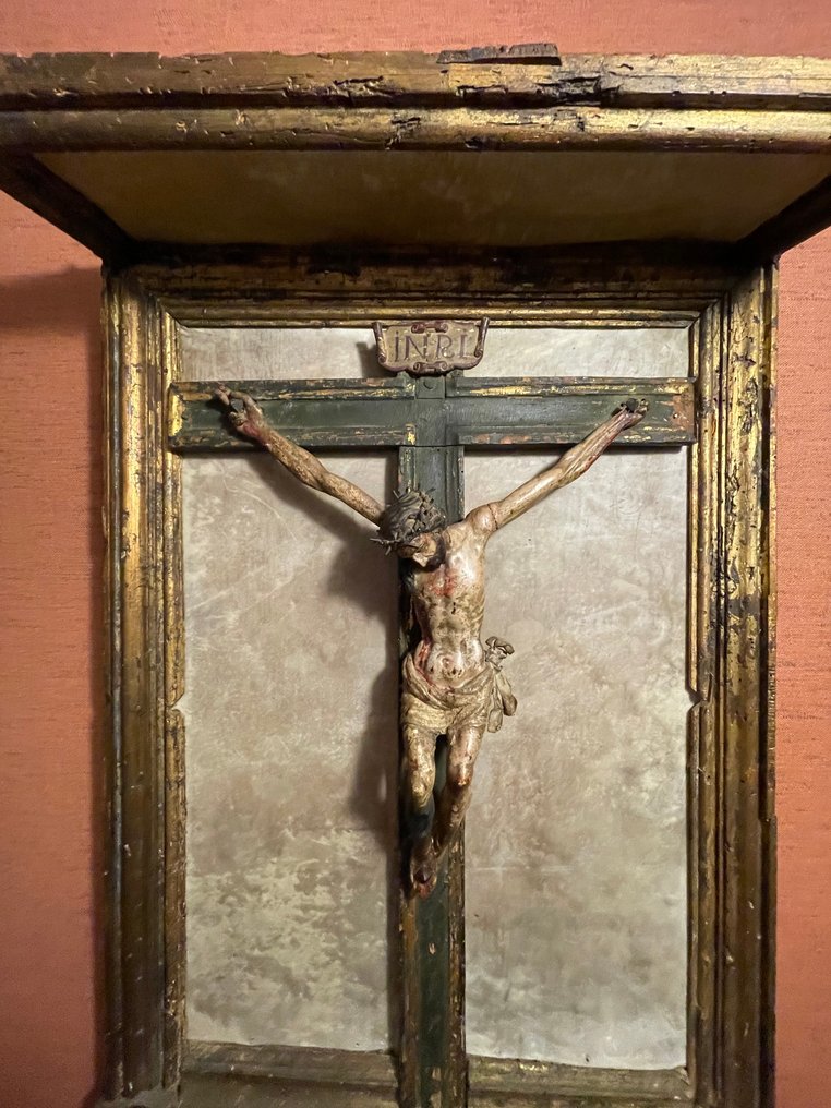Crucifix - Lemn policrom - SFârșitul secolului al XVII-lea - Corpus Christi Baroc Spaniol #3.2