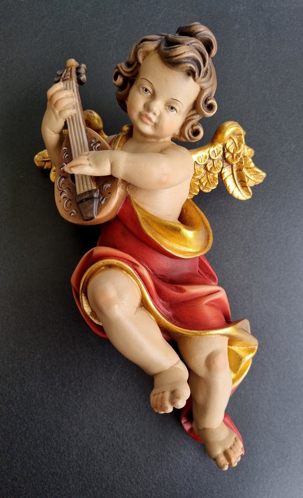 小塑像 - Südtirol Engel Putte ca. 28 cm - 木 #1.0