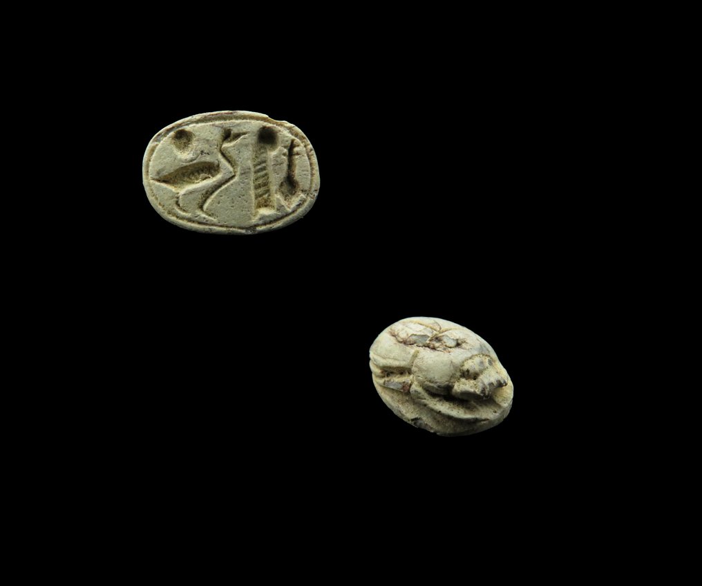 Αρχαία Αιγυπτιακή Στεατίτης Σκαραβαίος της Δικαιοσύνης και της Ομορφιάς ως προσευχή για τον Βασιλιά. - 1.4 cm  (χωρίς τιμή ασφαλείας) #1.0