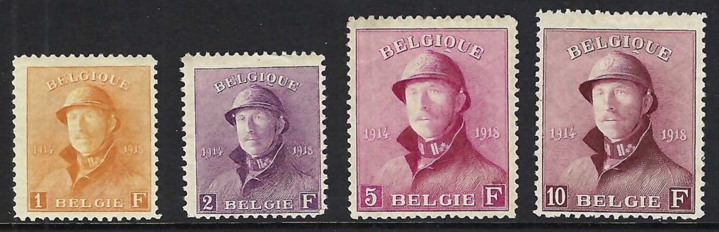 Belgium 1919 - Albert I "Met Helm" - OBP/COB 165/78 #3.2