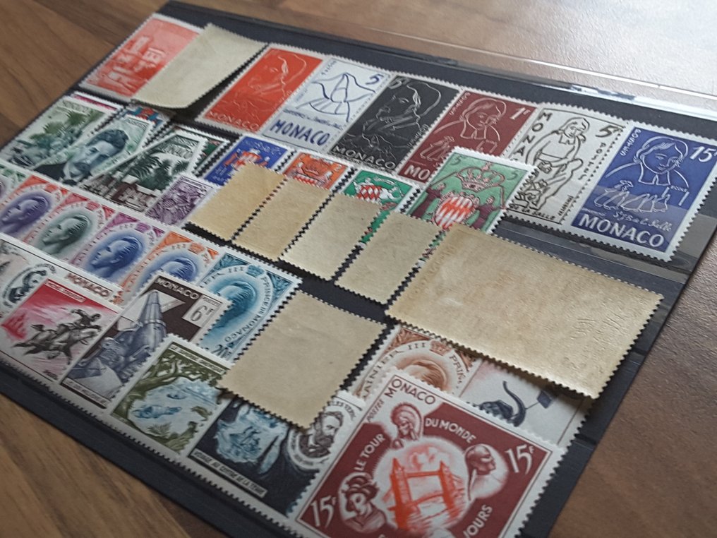 摩纳哥 1954/1956 - 完整的三年常用邮票 - Yvert 397 à 477 sans les timbres non émis #4.3
