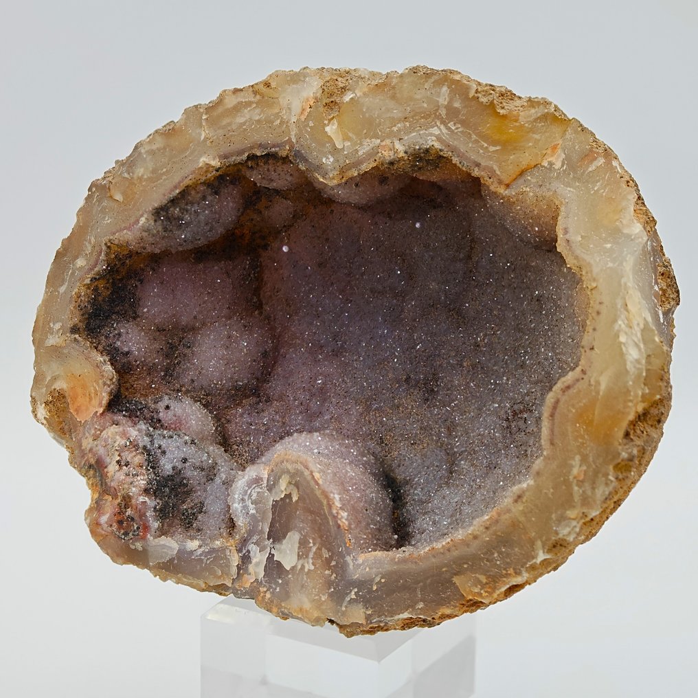 GEODE CALCEDONIO ROSATO in AGATA, esztétika Geoda - Magasság: 134 mm - Szélesség: 105 mm- 707 g #1.0