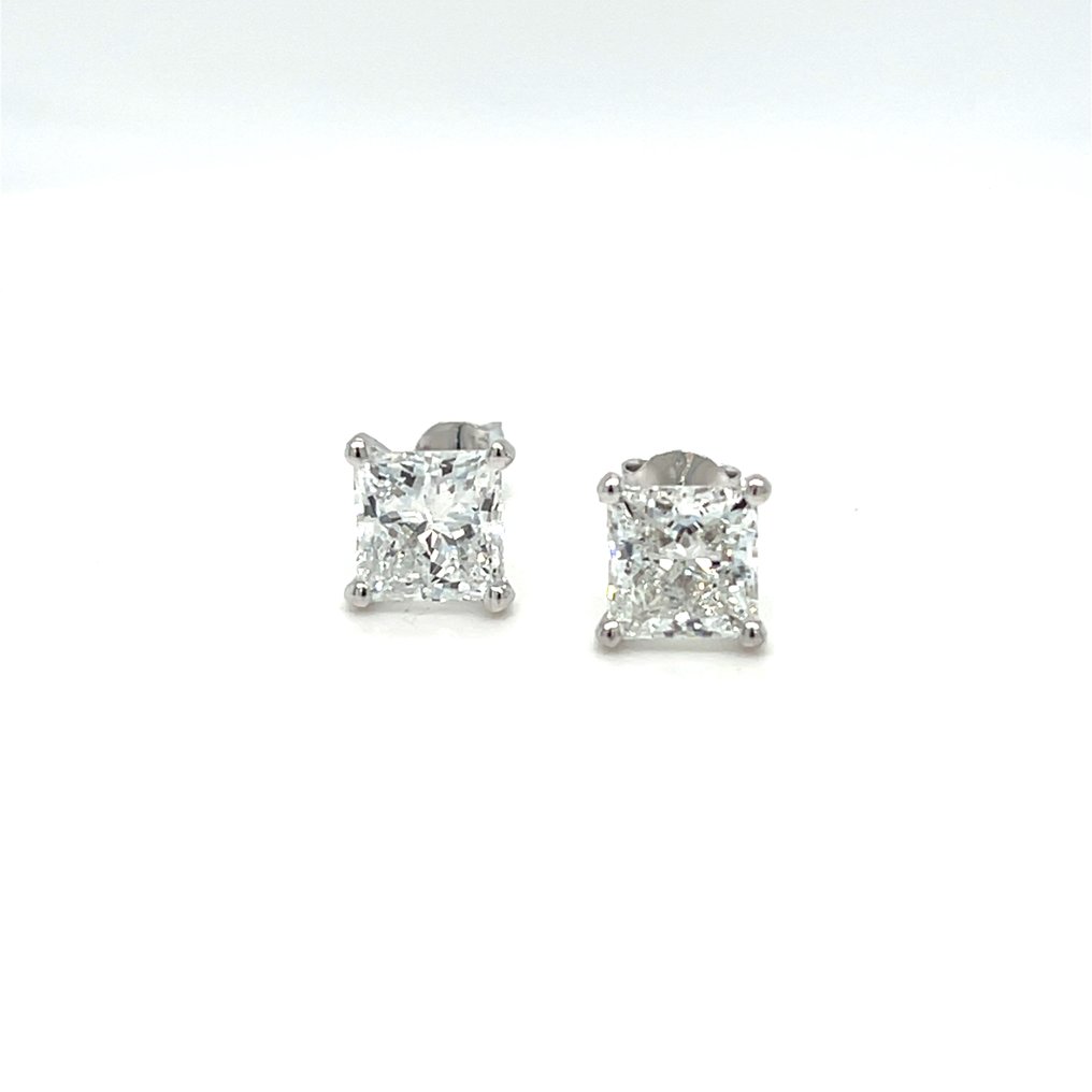 耳环 - 14K包金 白金 - 4.04ct. tw. 钻石 (实验室培育) #1.0