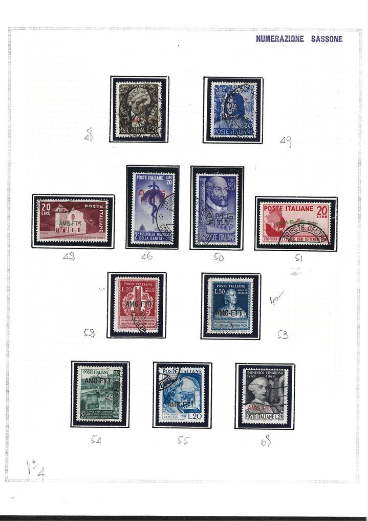 義大利 1947/1953 - 的的里斯特在混合性质的时期收集 - Sassone cat € 1600 #4.3