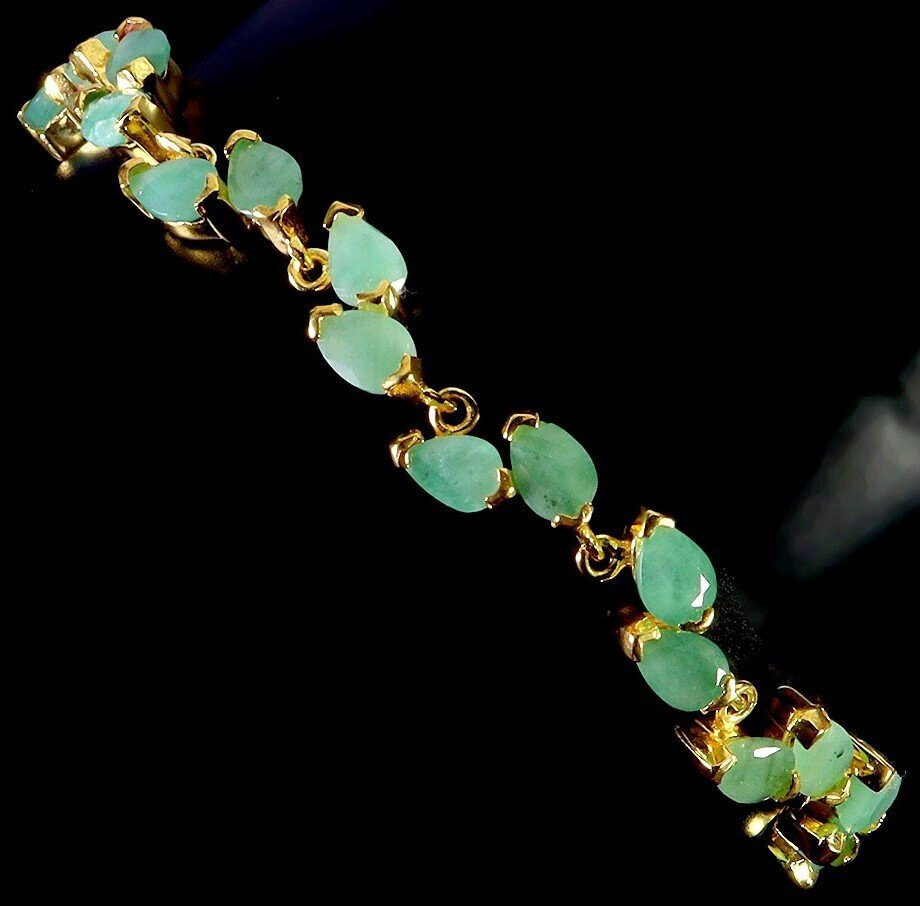 Ingen mindstepris - Armbånd Sølv Smaragd #1.0