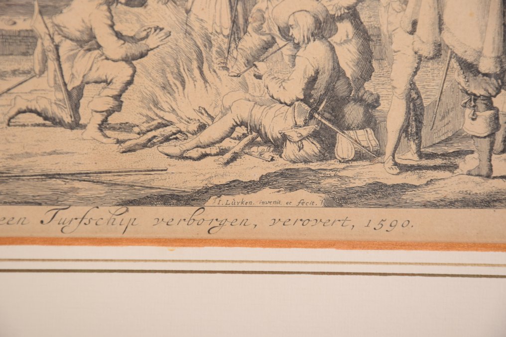 Netherlands - Breda; Jan Luijken - Veroveringe van 't Kasteel van Breda, door Soldaaten, in een Turfschip verborgen, Ao. 1590. - 1721-1750 #3.2