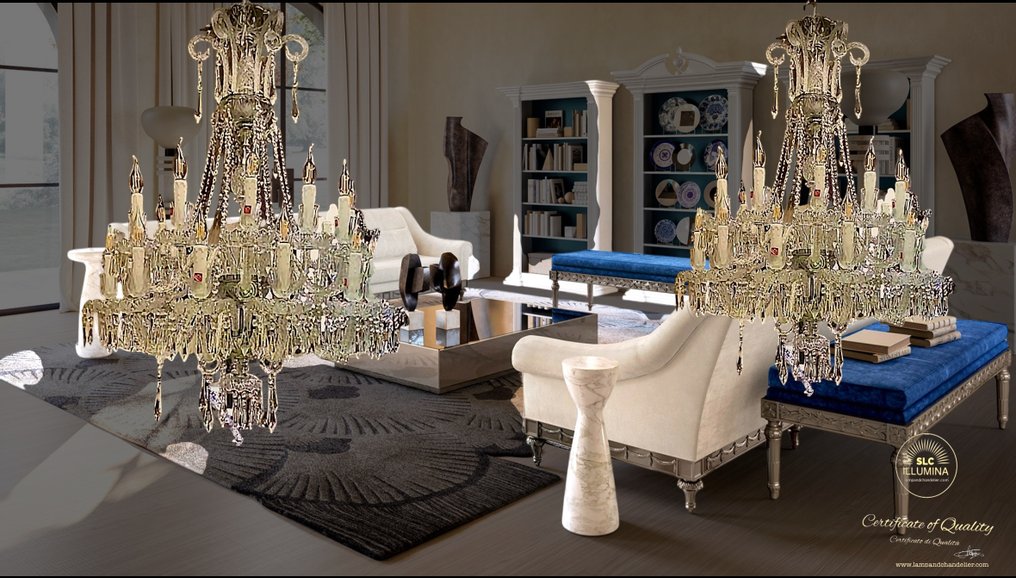 SLC Illumina - MG - Csillár (2) - Melodia 24Luci - Kristály - Barokk csillárok #3.2