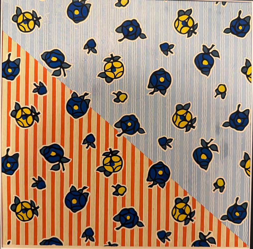 Russian school (XX) - Composition aux fleurs bleues #1.0