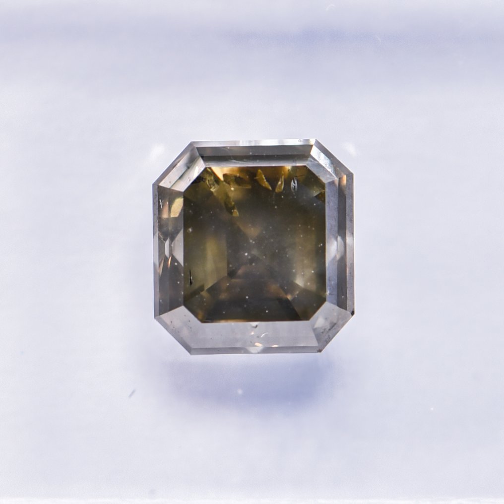 沒有保留價 - 1 pcs 鑽石  (天然彩色)  - 1.60 ct - 祖母綠形 - Fancy deep 淡灰色, 淡綠色 黃色 - SI2 - 國際寶石學院（International Gemological Institute (IGI)） - VG #3.2