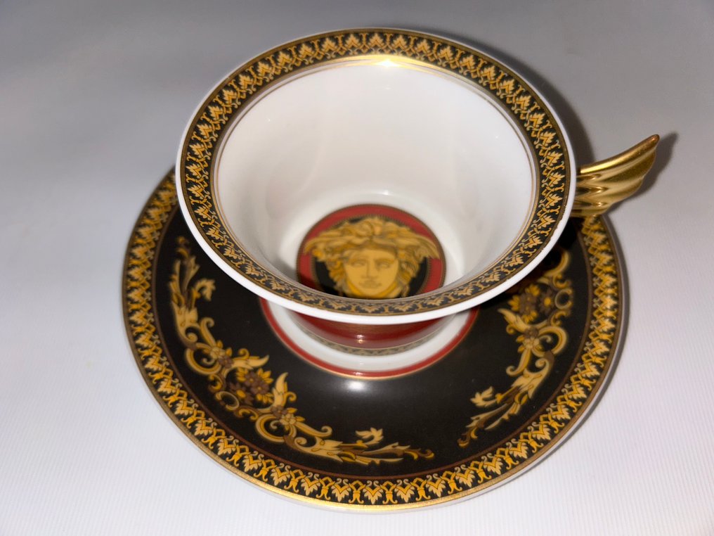 Rosenthal - Gianne Versace & Paul Wunderlich - Tazza e piattino - Medusa Red - Porcellana d’osso (Bone China) #4.3