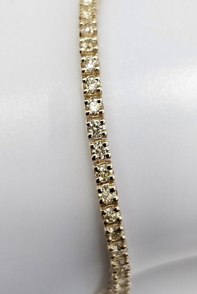Zonder Minimumprijs - Armband - 14 karaat Geel goud - 1.90ct. tw. Diamant (Natuurlijk) - Diamant - geen reserve collectie vs #3.2