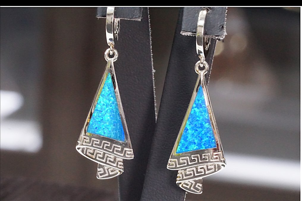 Senza prezzo di riserva - Orecchini Argento Opale - Orecchini opale #1.0