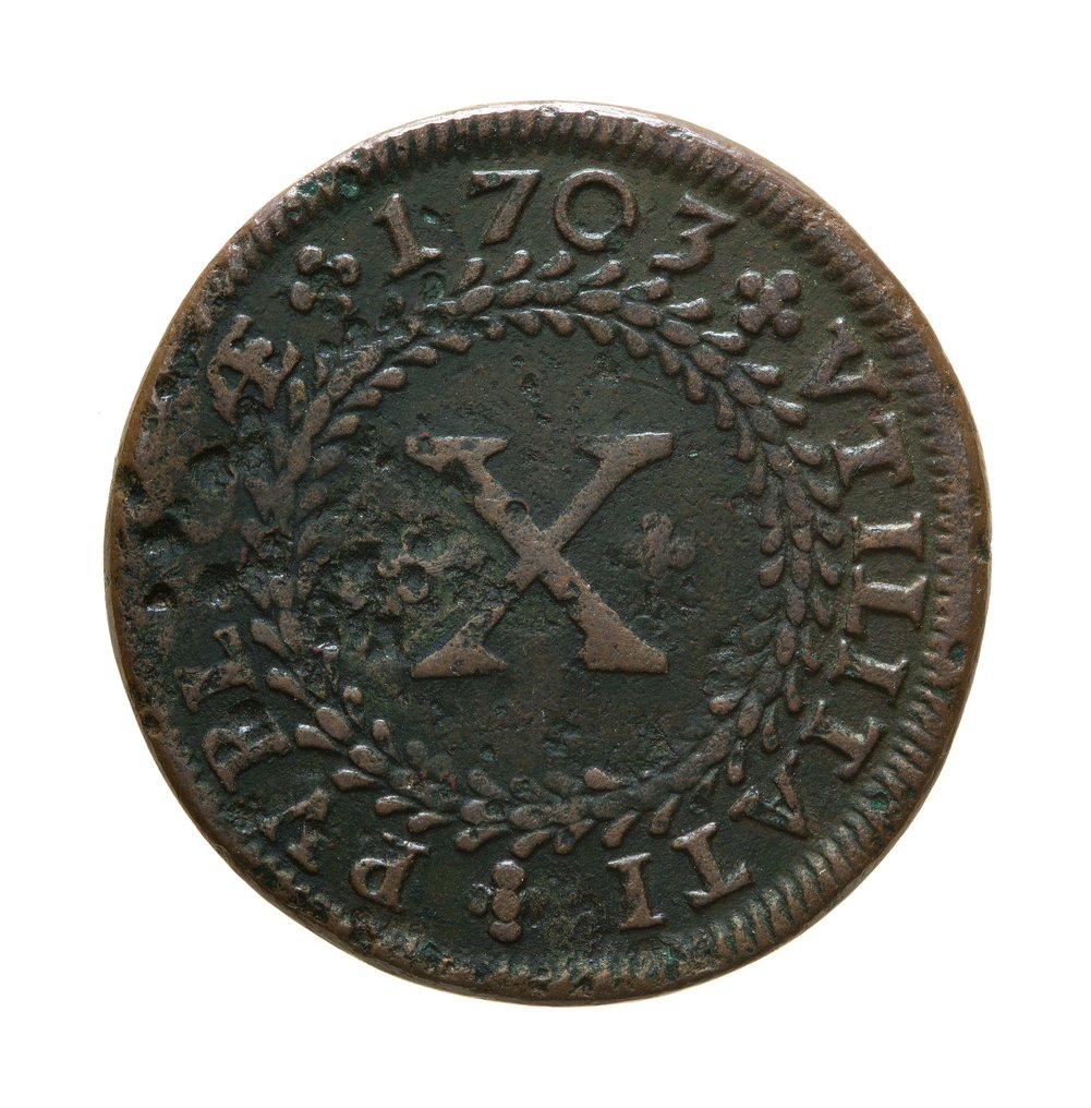 Portugália. D. Pedro II (1683-1706). X Reis 1703 - PORTE+T ALG•REX - Grinalda Invertida (Nincs minimálár) #1.0