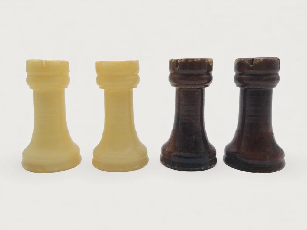 The Regency Chess Company - Collezione di Scacchi + 1x Scacchiera in Marmo (15 kg) - Set di scacchi - Inspired by "Oxford Ash Burl Chess Set" - RARE - Resina, Marmo #4.3