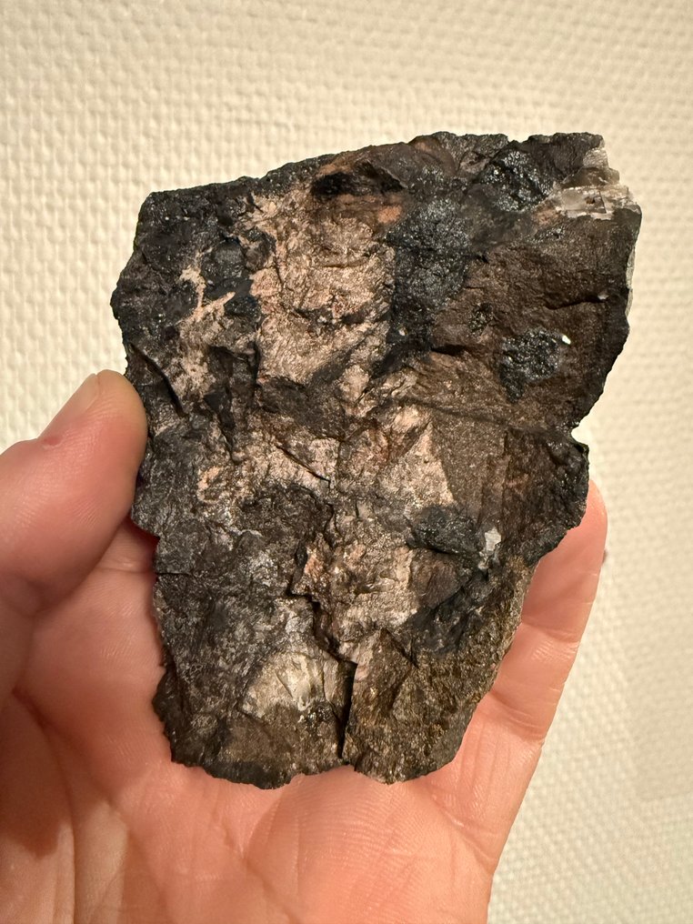 Piesă mare, masivă și strălucitoare de willemit și calcit. Fluorescent - Înălțime: 10 cm - Lățime: 7 cm- 405 g #2.1