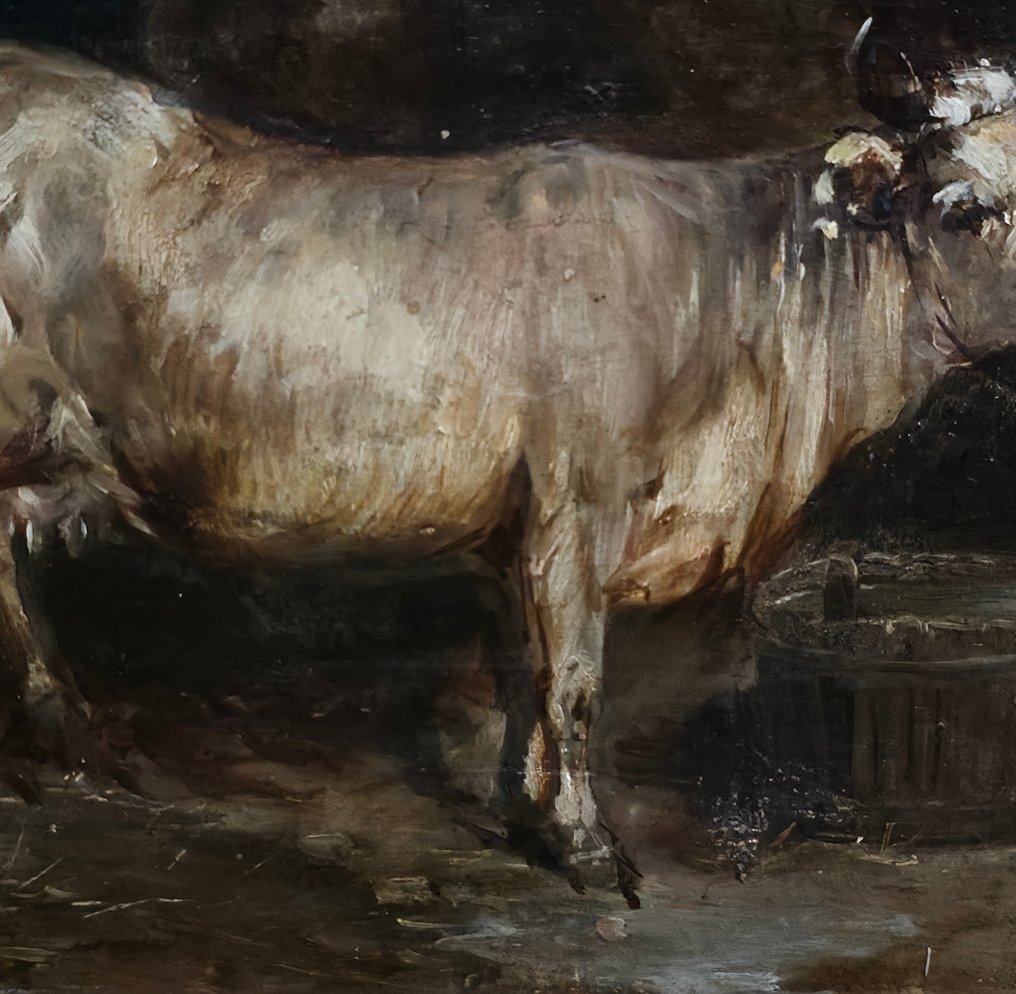 Domenico Battaglia (1842-1904) - Mucca in stalla #4.3