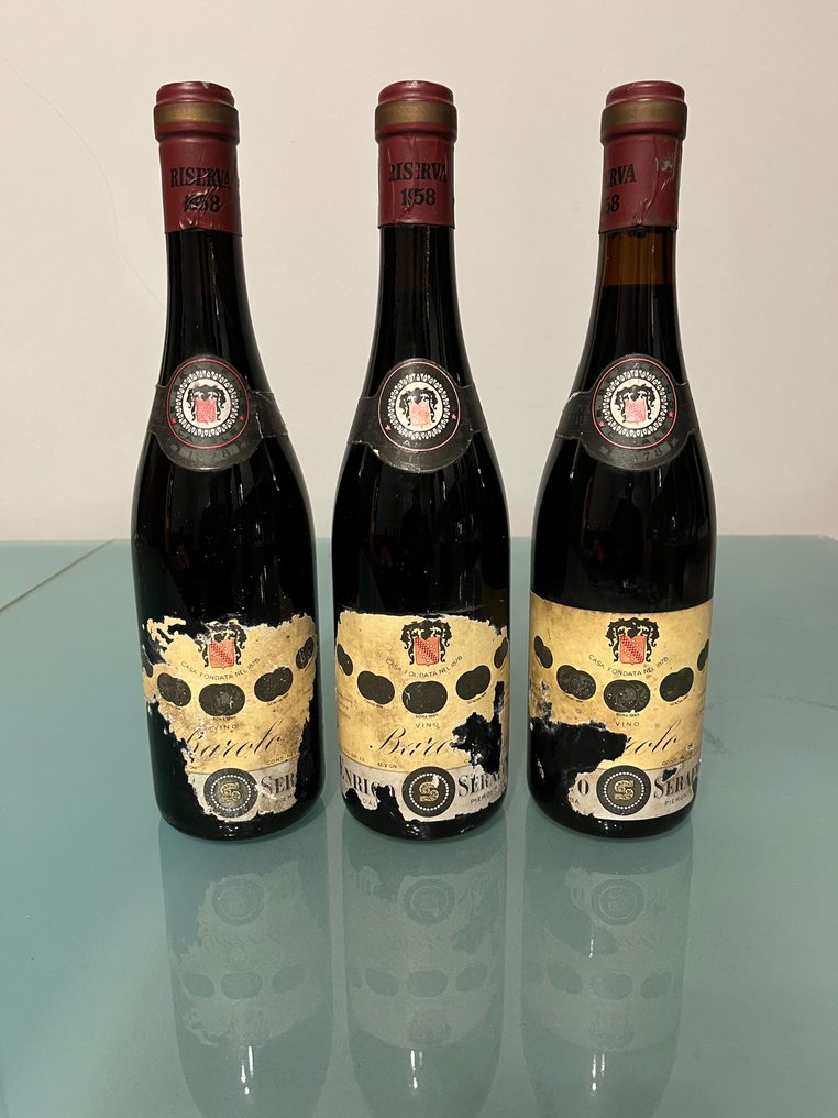 1958 Enrico Serafino - Barolo Riserva - 3 Bottiglie (0,72 L) #1.0