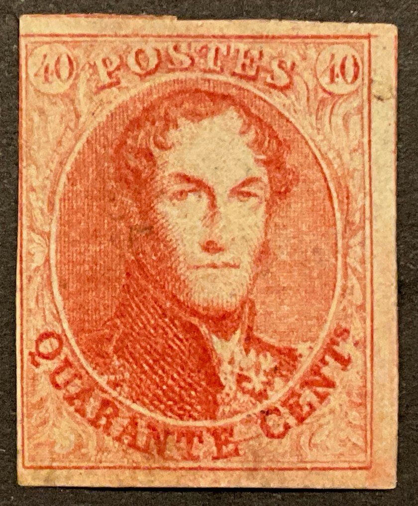Βέλγιο 1861 - Leopold I Medaillon 40c Karmijnroze - από τη συλλογή Troch - OBP/COB  12 #2.1