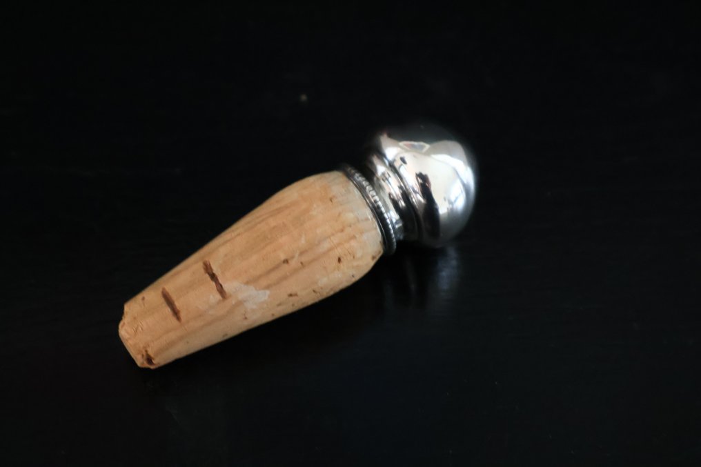 Zilverfabriek Voorschoten - Tappo di sughero per bottiglie (2) - .833 argento - Tappo di vino parelrand #2.1