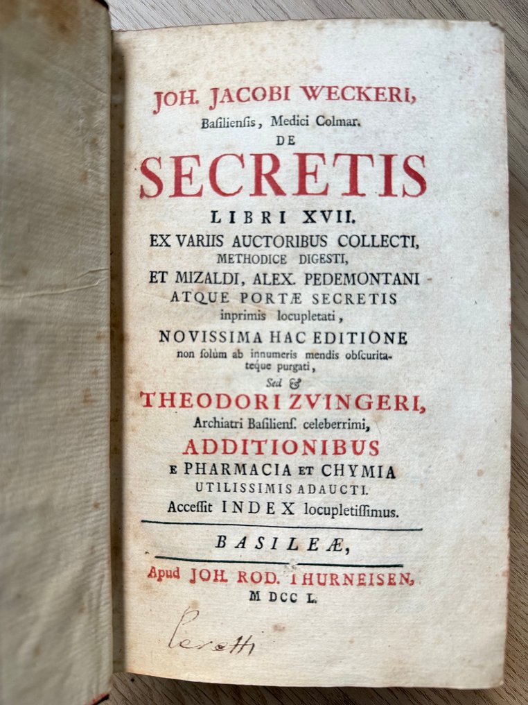 Jacobi Weckeri - De Secretis [Alchimie] - 1750 #4.3