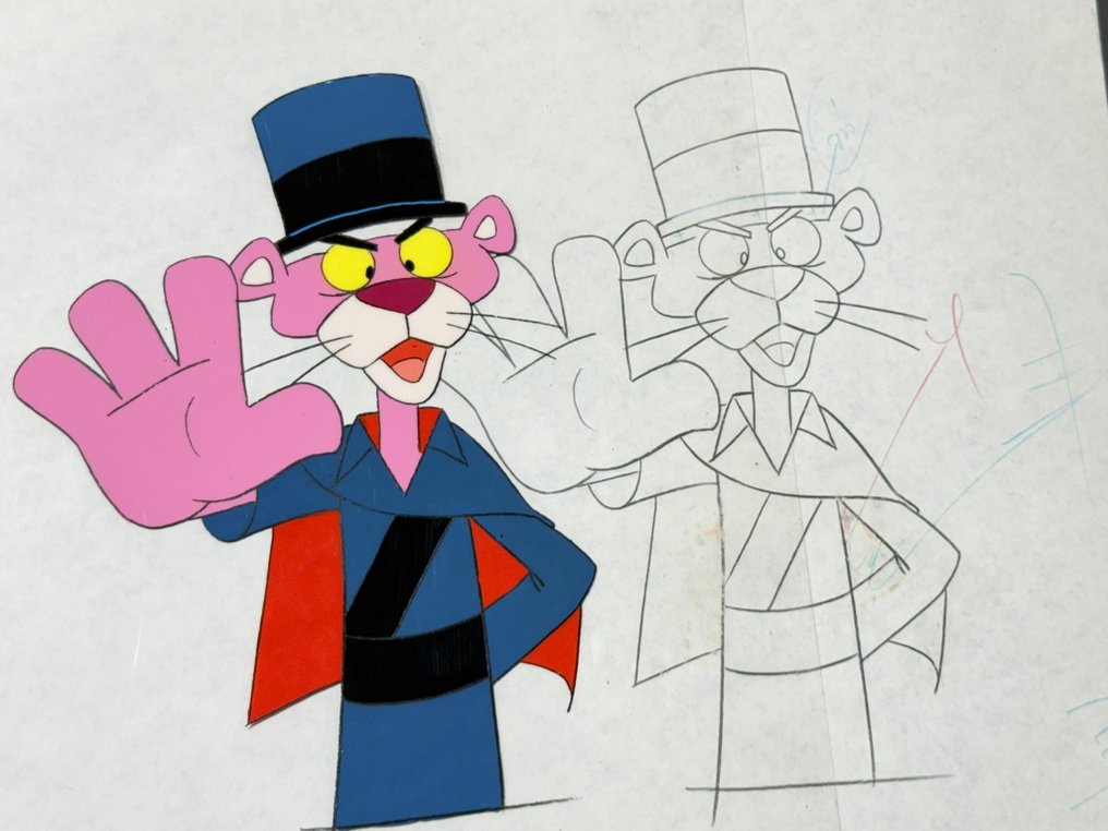 DePatie & Friz Freleng - Original animation cel and drawing of Pink Panther - The Pink Panther Show #3.2