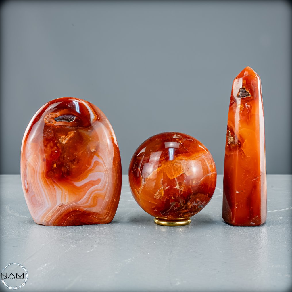 Fire and passion Unique Carnelian Set Full of Vitality- 840.77 g - (3) #3.2