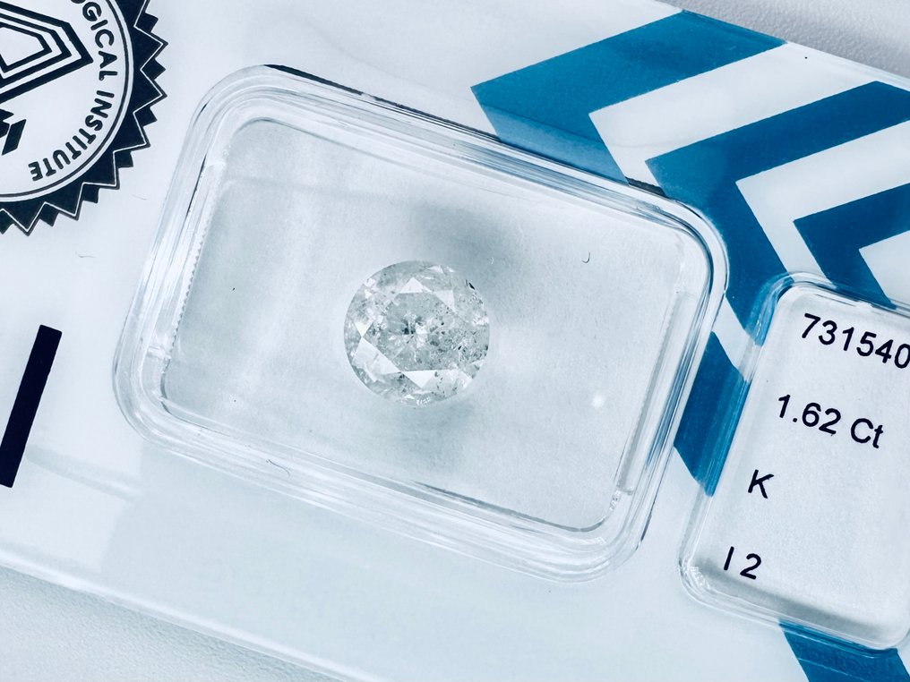 1 pcs Διαμάντι (Φυσικό) - 1.62 ct - Στρογγυλό - K - I2 - International Gemological Institute (IGI) - φυσικό #3.2