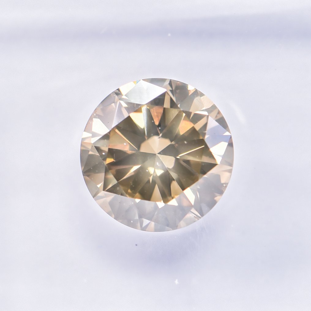 没有保留价 - 1 pcs 钻石  (天然色彩的)  - 1.50 ct - 圆形 - Fancy 稍帶綠色的, 稍帶棕色的 黄色 - SI2 微内含二级 - 国际宝石研究院（IGI） - VG #3.2