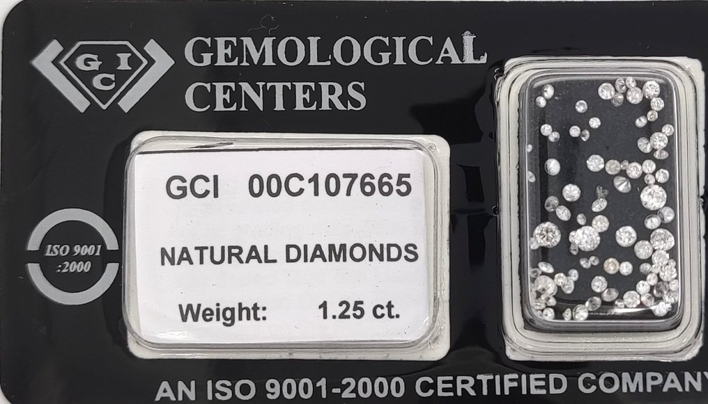 没有保留价 - 131 pcs 钻石  (天然)  - 1.25 ct - 圆形 - F, K - VS1 轻微内含一级, SI1 微内含一级 - 以色列宝石中心（G.C.I.） - 单次切割 #3.2