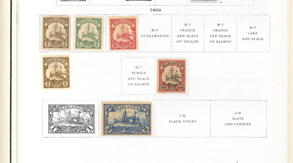 Német gyarmatok 1899 - Német gyarmatok / Mariana-szigetek / Marshall-szigetek, a 'Kaiser Yachts' sorozat értékei, + #1.0