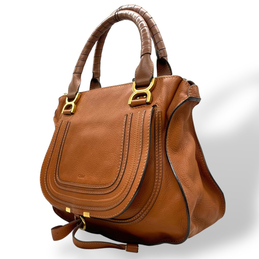 Chloé - Marcie Large Leather Handbag Tote Bag Gold Hardware - Bolso #1.0