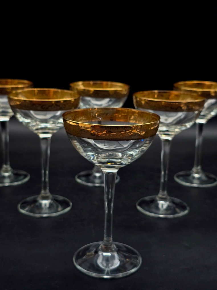 Cristalleria Fratelli Fumo - Ποτήρι σαμπάνιας (6) - Κρύσταλλο, Χρυσός #2.1