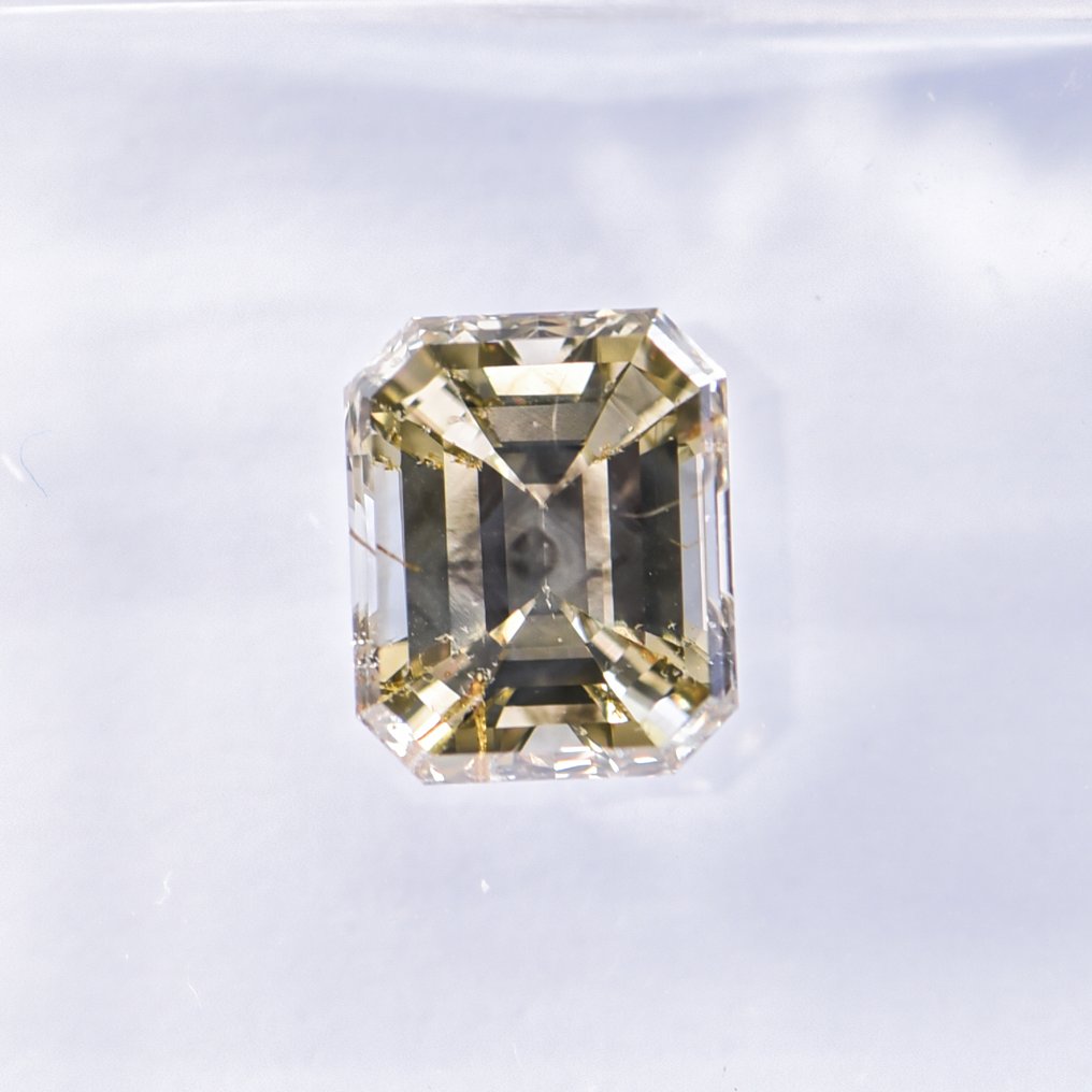 χωρίς τιμή ασφαλείας - 1 pcs Διαμάντι  (Φυσικού χρώματος)  - 1.08 ct - Σμαράγδι - Fancy Πρασινωπό, Γκριζωπό Κίτρινο - SI2 - International Gemological Institute (IGI) - ΒΓ #3.2