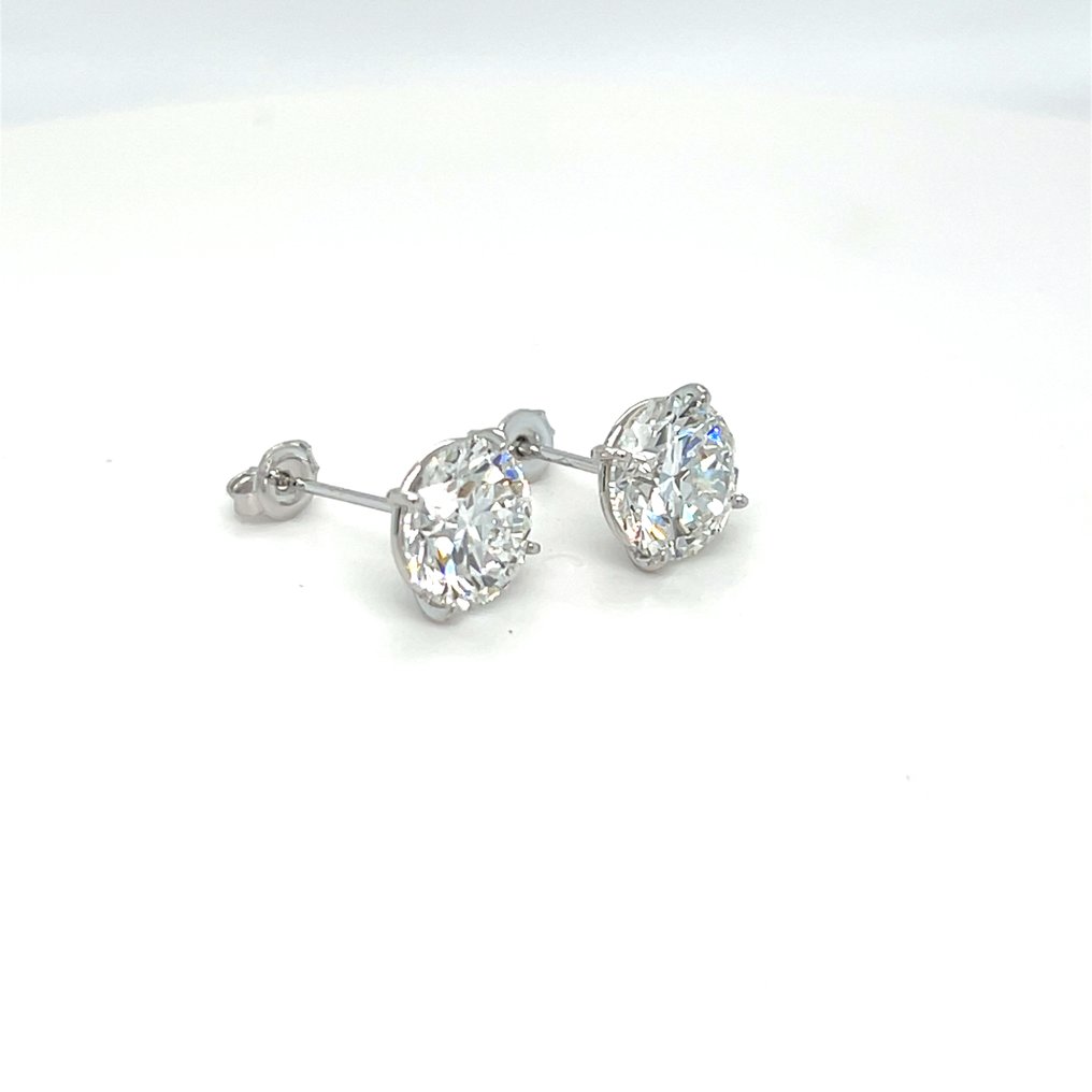 Σκουλαρίκια - 18 καράτια Λευκός χρυσός -  4.03ct. tw. Διαμάντι (Εργαστηριακής καλλιέργειας) #4.3