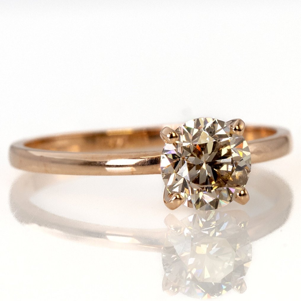 χωρίς τιμή ασφαλείας - Δαχτυλίδι - 14 καράτια Ροζ χρυσό -  0.92ct. tw. Διαμάντι (Φυσικού χρώματος) - GWLab #1.0