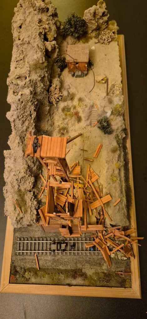 Home made  - 立体透视模型 MINE TOWER COLLAPS - 1950-1960 - 德国 #1.0