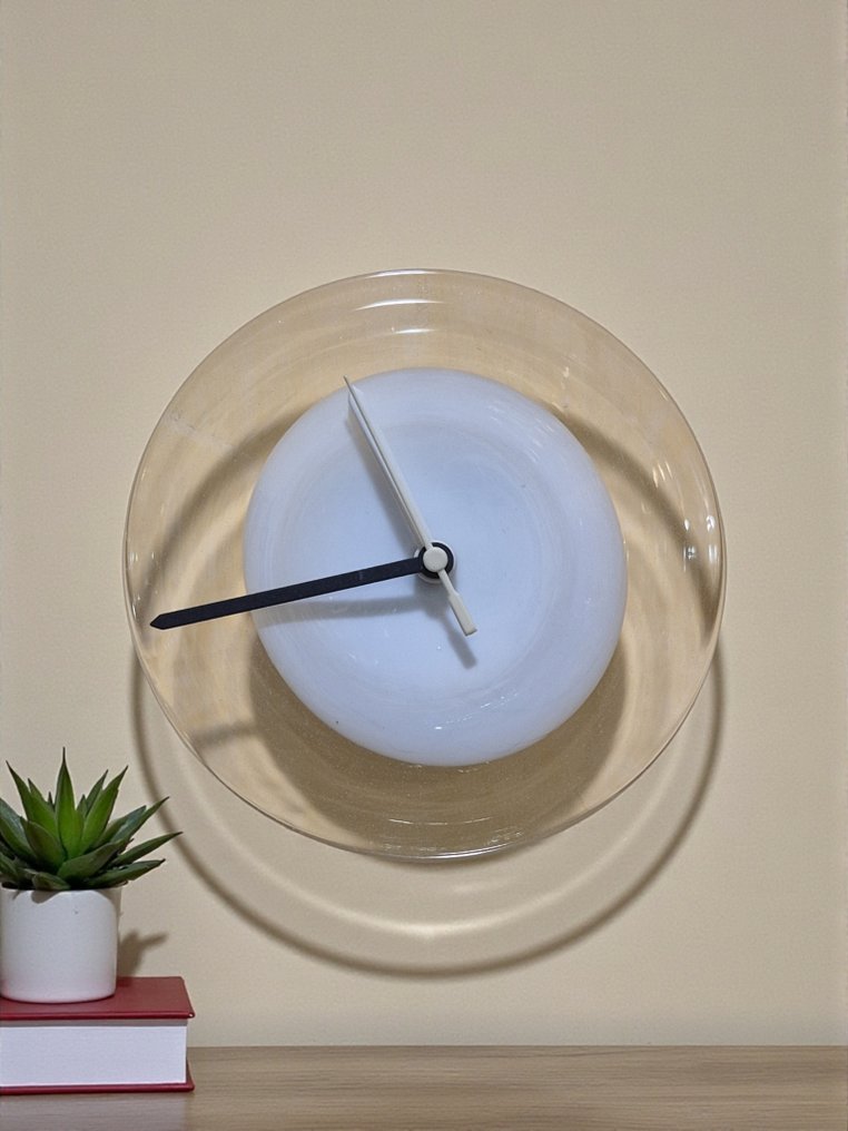 Orologio da parete - Tommasi Murano -  Moderno - Vetro di Murano - 2024 - Bianco/trasparente #1.0