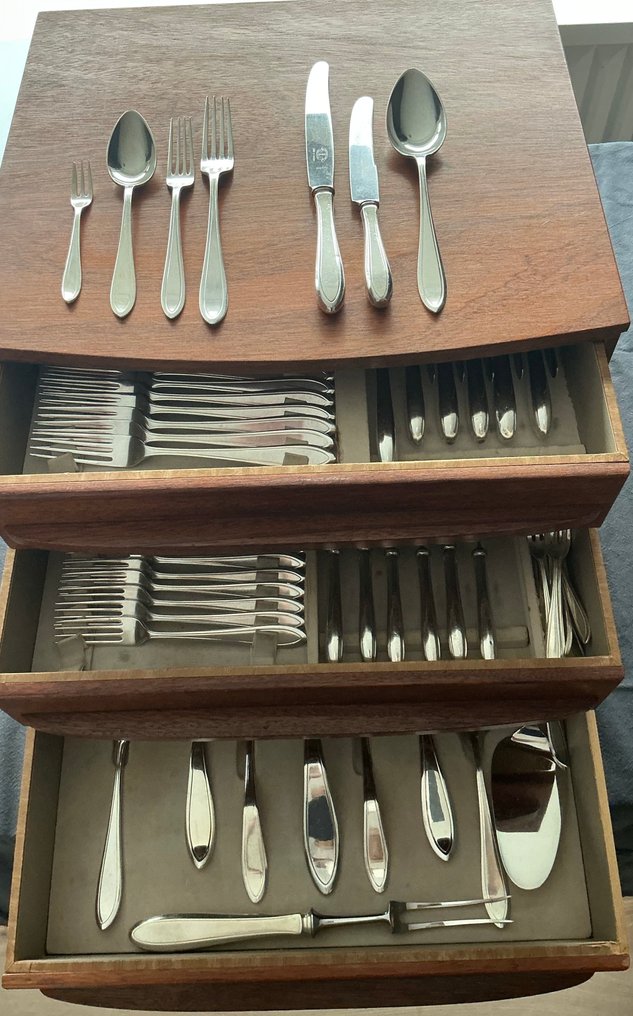 Gerritsen & Van Kempen - Servizio di posate per 12 (94) - P2 - Placcato argento - Keltum pesantemente placcato in argento #1.0