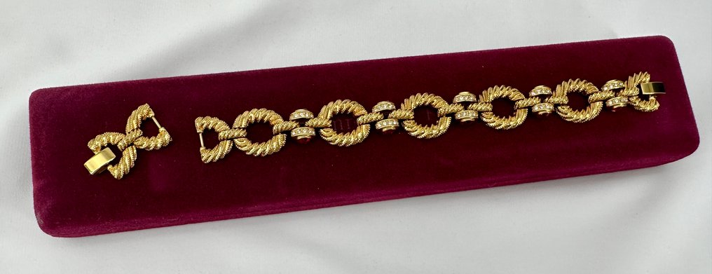 Camrose & Kross - JBK - Jacqueline Kennedy 'Twisted Links' rannekoru – kultapäällystetty - Rannekoru #2.1