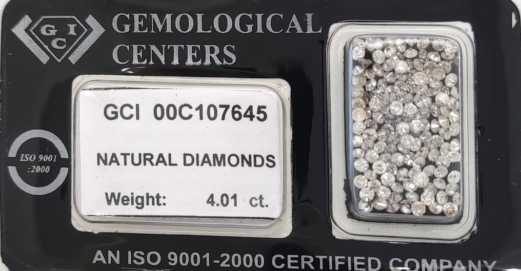 Ei pohjahintaa - 143 pcs Timantti (Luonnonvärinen) - 4.01 ct - Pyöreä - Fancy light Keltainen Ruskea - I1, SI1 - Israelin gemmologinen keskus (G.C.I.) #3.2