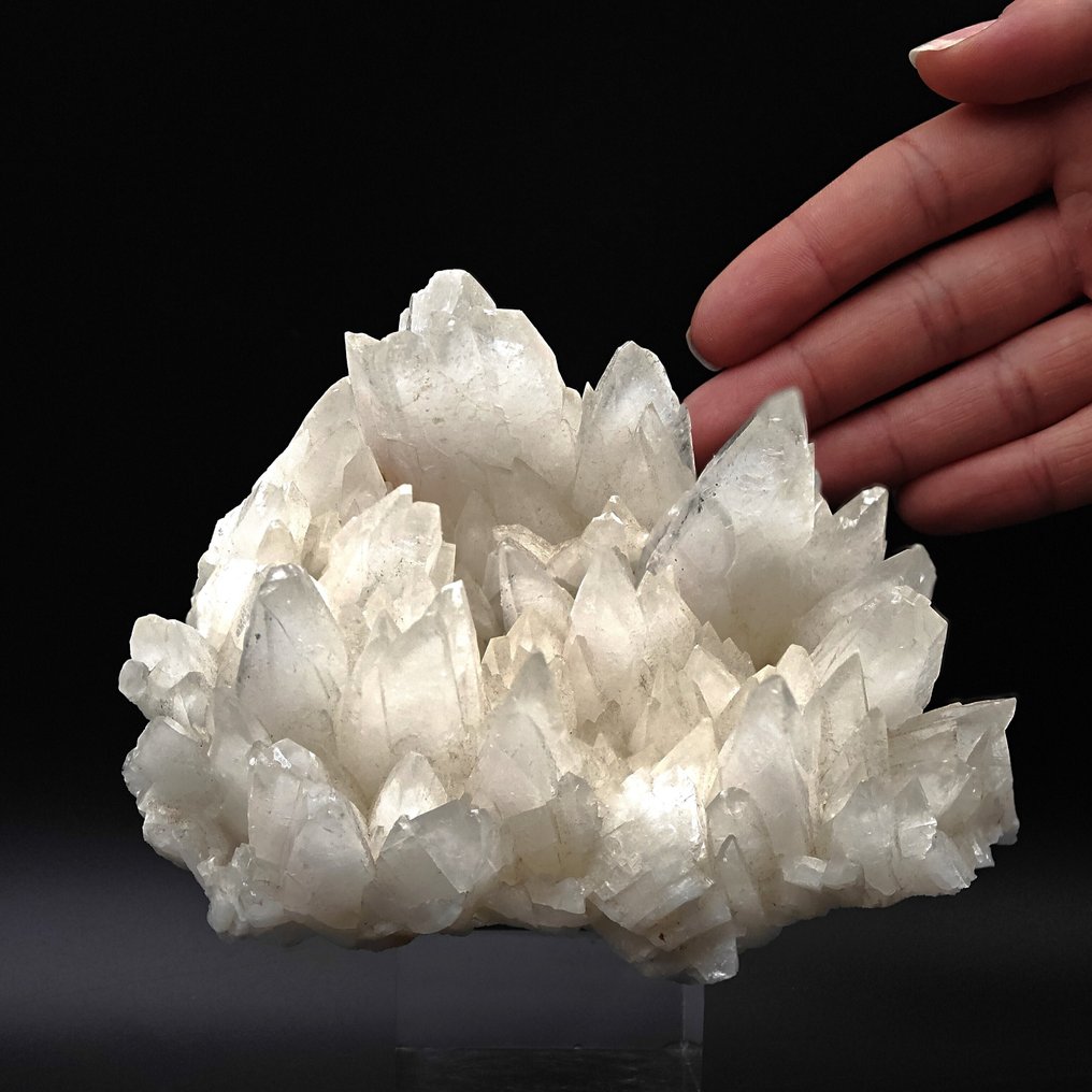 Κρύσταλλοι πάγου από ασβεστίτη με φαντάσματα, Σαρδηνία. Κρύσταλλοι στη μήτρα - Ύψος: 121 mm - Πλάτος: 110 mm- 521 g #1.0