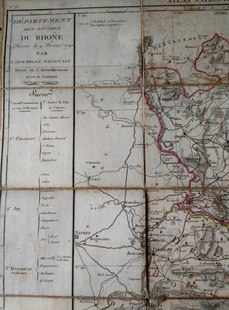 法國 - 布什-迪-罗纳省; Cassini édité par Jean Goujon - Bouches-du-Rhône - Marseille Vaucluse - Avignon - 1781-1800 #4.3