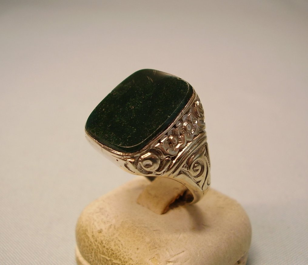 沒有保留價 - 戒指 銀 - 14.00ct. tw. - Heliotrop-Herrenring 1920 #3.2