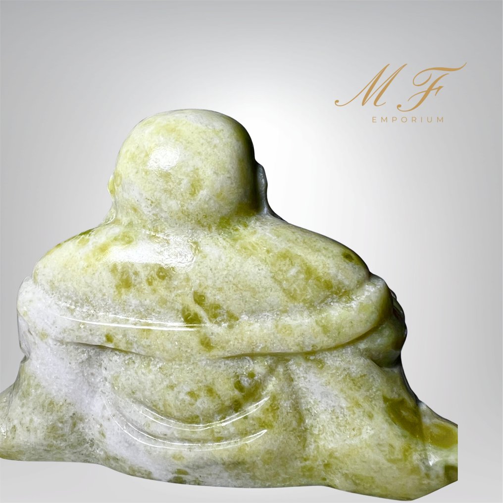 Citron Jade Buddhas Carving - Height: 110 mm - Width: 150 mm- 1300 g - (1) #2.1