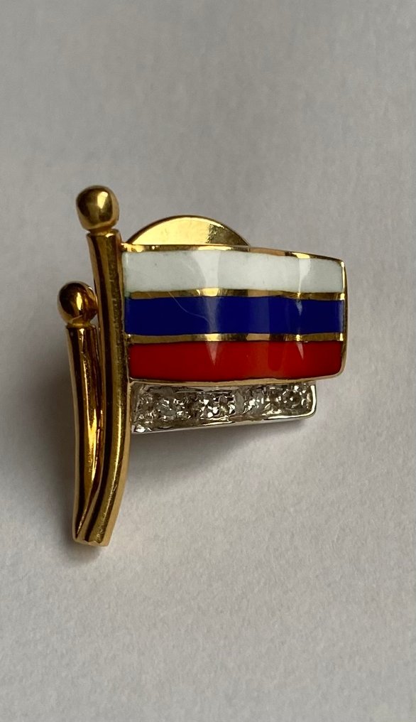 Καρφίτσα - 18 καράτια Κίτρινο χρυσό - Διαμάντι #1.0