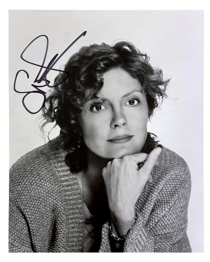Susan Sarandon (Five-Time Oscar Nominee) - Timeless Elegance Captured in Monochrome - Autograph with #1.0