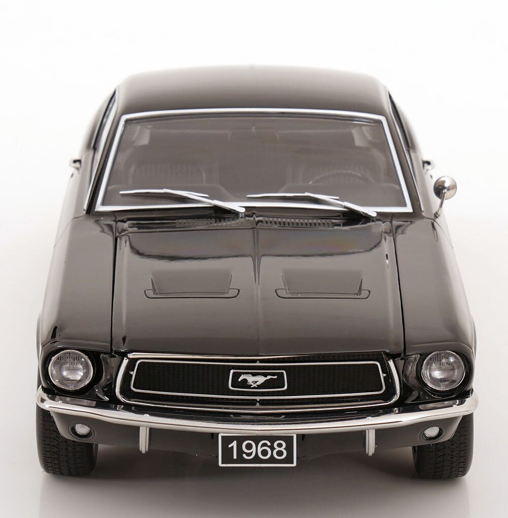 kk-scale 1:12 - Model car - Ford Mustang GT Fastback – 1968 – Zwart - Big scale! #2.1
