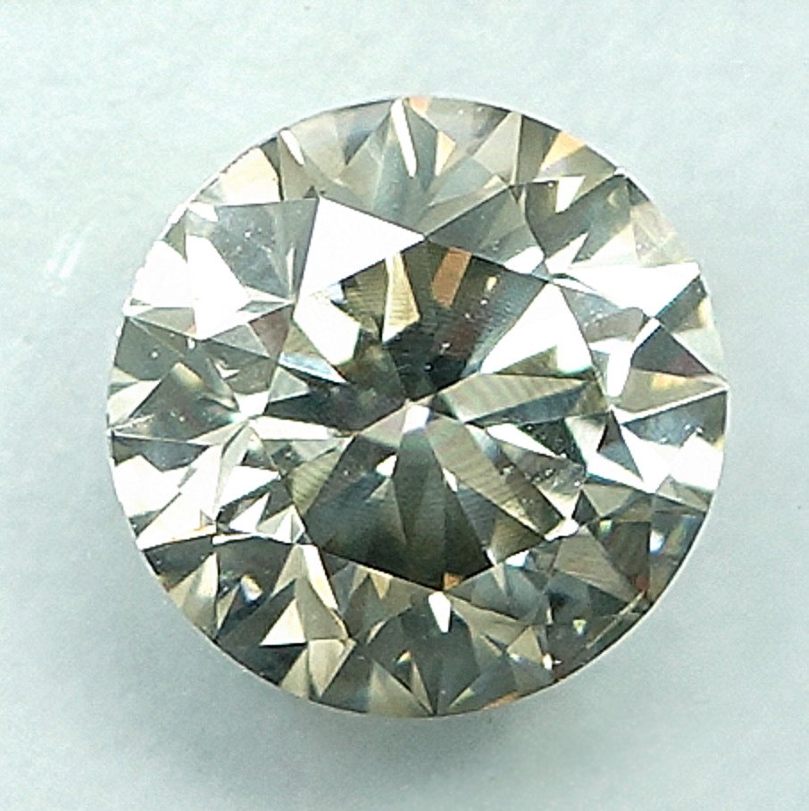 1 pcs Διαμάντι (Φυσικού χρώματος) - 1.02 ct - Στρογγυλό - Fancy light Γκριζωπό Κίτρινο - SI2 - International Gemological Institute (IGI) #1.0