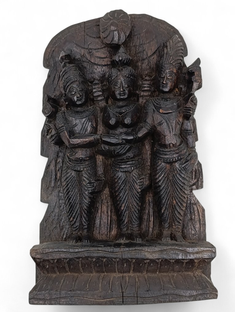 Relief, Hochzeit von Shiva und Parvati - Tamil Nadu - 28 cm - Holz #2.1