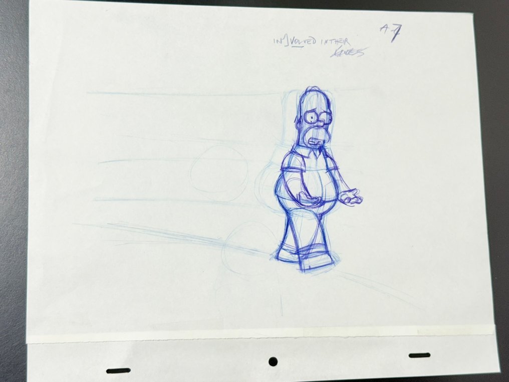 Gracie Films - Original Animation Drawing of Homer Simpson, certificated - The Simpsons #2.1
